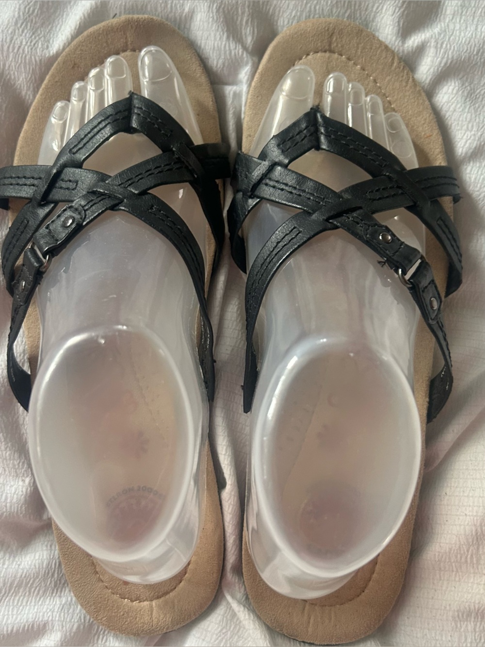 Classic Black Strappy Women's Sandals earth origins size 9